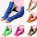 Unisex Warm woolen gloves acrylic long finger sleeves open finger fashion extended knitted sleeves_viptrois.com