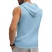 Men's Casual Hooded Vest Sleeveless Light Solid Color Lace-Up Cross Border Summer Top In Yellow Gray Black Polyester_viptrois.com