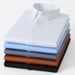Men's Stretch & Wrinkle-Free Dress Shirt, Premium Satin Finish Business Casual Shirt, Solid Color Formal Wear For Office, Wedding & Photography_viptrois.com