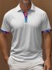 Men's Clothing Collar Cuffs Contrast Color Business Casual Shirt Short Sleeve_viptrois.com