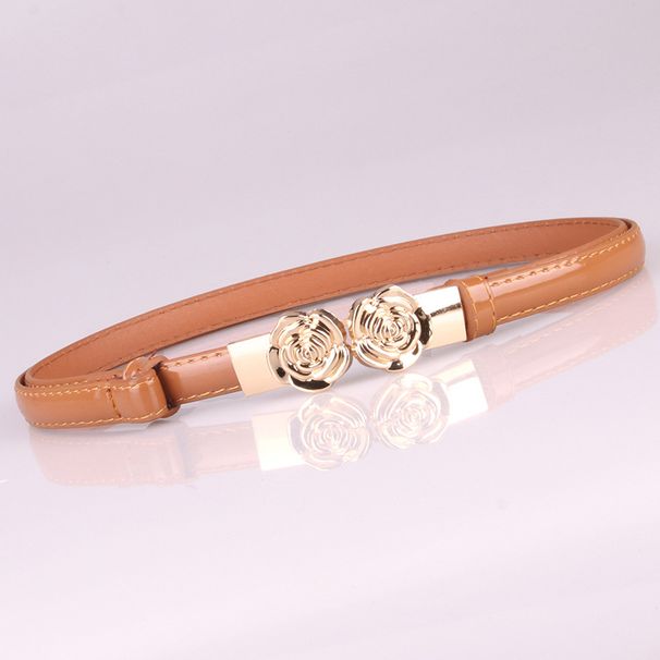 Belt for women, simple and fashionable rose-shaped buckle adjustment belt, skirt decorative belt, factory direct sale 608_viptrois.com