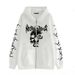 Gothic Y2K Unisex Hoodie With Skull Print - Oversized Zip-Up Streetwear Sweatshirt For Men & Women - Dark Aesthetic Pullover (Black, White, Gray, )_viptrois.com