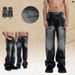 American Jeans Unisex Washed Vintage Loose Wide Leg Straight Trendy High Street Pants_viptrois.com