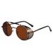 New Metal Frame Classic Steampunk Sunglasses, Round Fashionable And Personalized Flip Over Sunglasses_viptrois.com