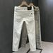 Men's Clothing White Jeans Men's Summer Thin Slim Straight Pants Business Casual Men's Versatile Fashion Nine Point Pants_viptrois.com