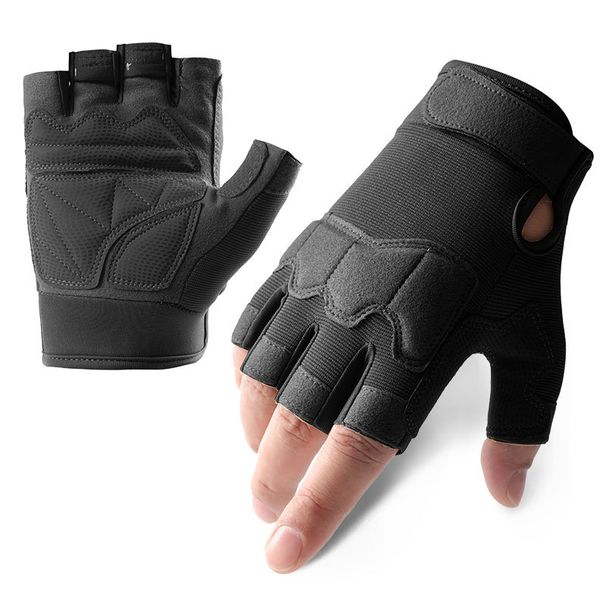 Tactical gloves for men and women 0108 half finger military fans outdoor riding anti cut fighting field training half finger paratrooper gloves_viptrois.com