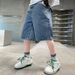 Mother & Kids Boys summer denim shorts 2024 shorts summer thin new style children's clothing trendy boys casual pants_viptrois.com