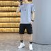 Men's Clothing Thin Suit Round Neck Breathable Short-Sleeved T-Shirt Loose Large Size Versatile Two-Piece Suit_viptrois.com