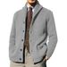 "Men's Polyester Knit Cardigan – Classic Open-Front Sweater For Business Casual (M-XXL, 5 Neutral Tones)"_viptrois.com