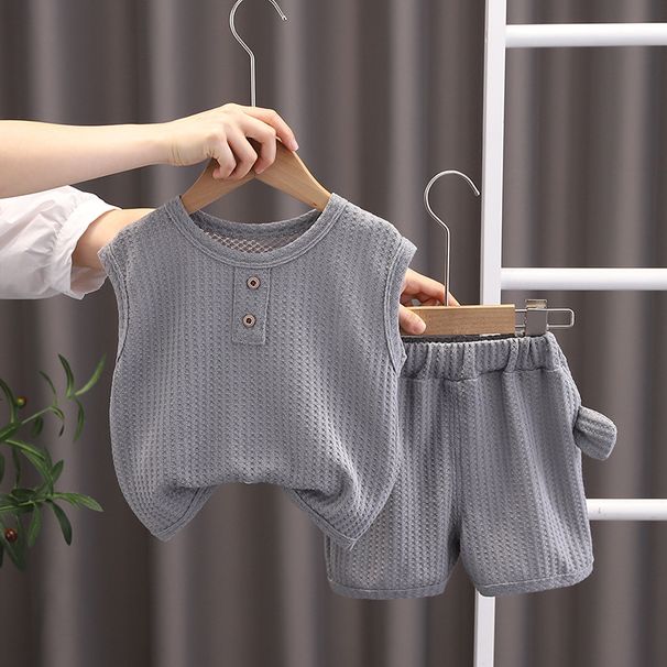 Mother & Kids Children's Clothing Summer New Boys' Sleeveless Comfortable Suits Casual Sports Children's Fashion Two Piece Suits_viptrois.com