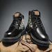 Men's British Style Martin Boots - Low Top Work Boots With Breathable PU Upper & Cushioned Insole For Winter & Spring (Khaki/Black/Gray, Sizes 39-48)_viptrois.com