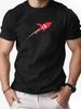 Maglietta Uomo 100% Cotone 180g Girocollo Maniche Corte, Stampa Razzo Rosso, Traspirante Top Casual Estivo_viptrois.com