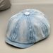 Women's Hats Denim Short Brim Cap For Women Four Seasons Washed Old Literary Painter Cap Versatile Casual Big Head Show Face Small Hat_viptrois.com