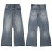 Men's Clothing & Archer0603 & Designer Lightning Crack Washed Jeans American Retro Slightly Flared Loose Pants Men's Trendy Brand_viptrois.com