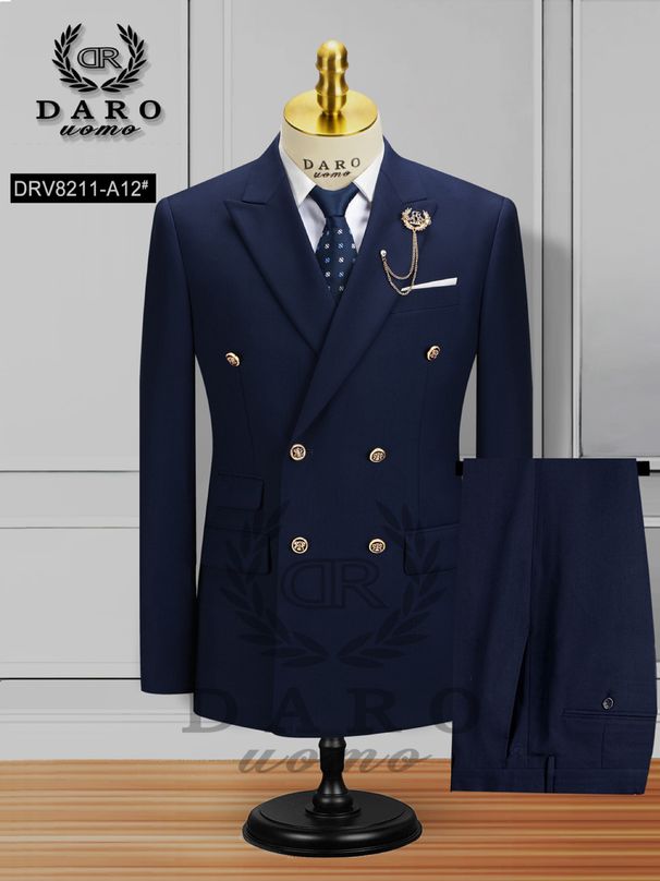 Men's Clothing Large Size Double Breasted Suit Men's Wedding Dress Groomsmen Suit Two Piece Suit_viptrois.com