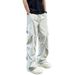 New 2025 Wrinkled Trendy Straight Casual Summer Thin Loose Outdoor Cargo Quick-Dry Long Pants For Men_viptrois.com