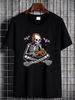Spooky Skeleton Playing Video Games, Halloween Day Gamer T-Shirt Unisex Designer Clothes Women Top Graphic Tees Casual Top For Everyday Wear Soft Fashion Stretched T-Shirt For Women Casual Summer Versatile Stylish Slightly Graphic Streetwear Women_viptrois.com