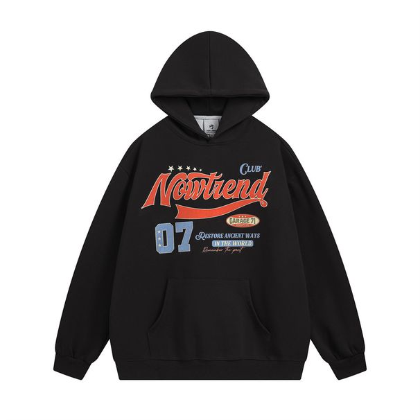 American Street Style Letter Print Hoodie Loose Fit Men's Autumn Winter Kangaroo Pocket Pullover Casual Sweatshirt Niche_viptrois.com