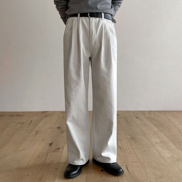 Men's Clothing Retro Casual Pants Men's Autumn New Version Loose Drape Lazy Style Straight Pants_viptrois.com