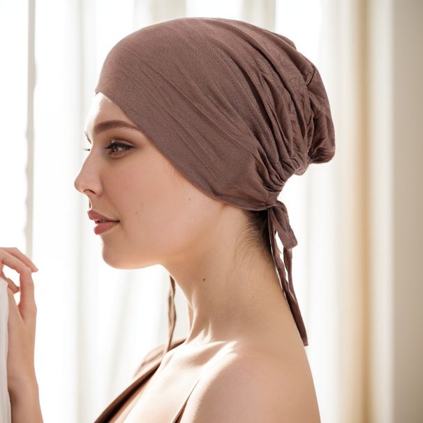 Muslim hat Modal mercerized cotton elastic elastic tie cap with adjustable turana chemo cap_viptrois.com