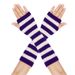 Unisex cosplay party Christmas gloves Bare fingers anime striped sleeves long wool gloves_viptrois.com