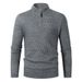 Men's Clothing Autumn And Winter New Men's Half High Collar Zipper Knitwear Long Sleeve Trend Solid Color Men's Pullover Sweater_viptrois.com