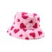 Korean style sweet love fisherman hat for women autumn and winter all match warm ear protection big head basin hat plush bucket hat_viptrois.com