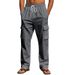 Men's Thin Breathable Work Pants Multi-Pocket Loose Straight Casual Pants_viptrois.com