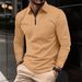 Men's Clothing Waffle Knit Long Sleeve T-Shirt - Relaxed Fit Crew Neck Casual Top (6 Colors) | Breathable Poly-Cotton Blend | Machine Washable_viptrois.com
