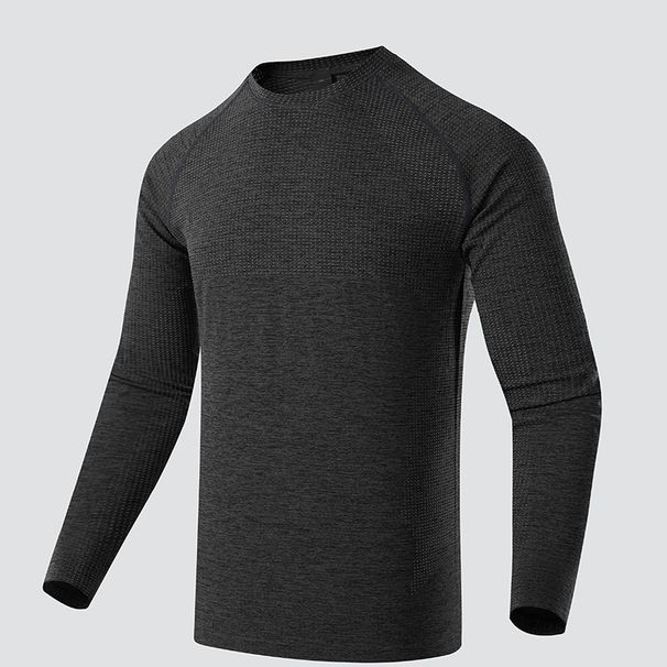 Pulse American Casual Seamless Jacquard Sports Long Sleeve Men's Slim Fit Breathable T-Shirt Quick-Dry High Elastic Fitness_viptrois.com