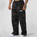 American Trendy Sweatpants Wide-leg Straight Casual Pants Fitness Loose Printing Camouflage Running Trousers Men_viptrois.com