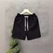 High End Men's Jacquard Shorts With Subtle Patterns Simple Solid Color Summer Capri Pants Drawstring Loose Fit Trendy Casual Bottoms_viptrois.com