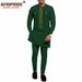 Men's clothing African ethnic solid color cotton men's casual jacket + pants_viptrois.com