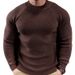Men's Clothing Round Neck Sweater Heavy Knitted Tops Heavyweight Knit Sweater Slim Fit Round Neck Pullover Casual Long Sleeve Top For Teens & Adults_viptrois.com