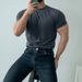 Elastic Hem Training Tee - 93% Cotton High-Stretch Gym Shirt With Breathable Round Neck (Unisex, Quick-Dry, Multi-Sport)_viptrois.com
