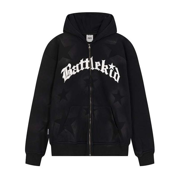 Gothic Punk Zip-Up Hoodie – Y2K Streetwear With 3D Print & Oversized Fit (Unisex, Zip-Front, Drop-Shoulder For Dark Academia & Hip-Hop Aesthetics)_viptrois.com