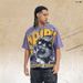 American-style Landscape All-over Print Washed Vintage Loose One-piece Cut Short-sleeve T-shirt_viptrois.com