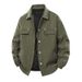 Men's Retro Style Corduroy Jacket - Slim Fit Turn-Down Collar Casual Blazer For Spring & Autumn (White, Black, Army Green, Caramel)_viptrois.com