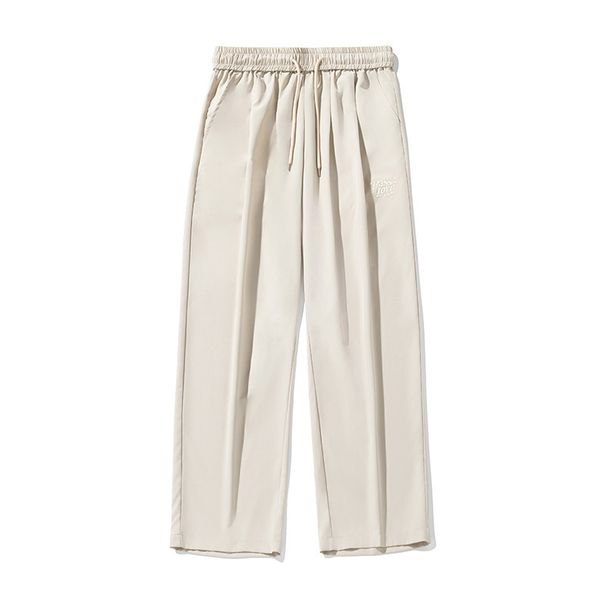 Men's Clothing Drape Loose Casual Pants Spring And Summer Retro Pleated Design Straight Pants Letter Print Long Pants_viptrois.com