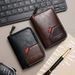 Wallet Card Cases Retro Stitching Contrast Color Men's Accordion Card Holder Multi Card Slot Coin Purse Small Clutch Zipper Bag_viptrois.com
