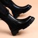 Martin Boots Men's Korean Chelsea Boots Men's Heightening Cigarette Boots High Top Leather Boots_viptrois.com