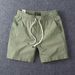 Men's Clothing Summer Solid Color Shorts Men's Workwear Elastic Waist Youth Work Wear Beach Sports Pants Shorts_viptrois.com