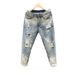Men's Clothing Trendy Pants Slim Light Color Nine Point Skinny Pants_viptrois.com
