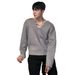 Autumn And Winter New U-shaped Collar Long Sleeved Knitted Sweater For Men, Slim Fit And Casual_viptrois.com