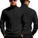 Men's Heavyweight Jacquard Sweater – High Collar Casual Knit Pullover For Winter Men's Clothing_viptrois.com