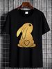 Bunny With Heart Tail - Gold Foil Rabbit Easter Love Men's T-shirt Fashion Comfortable Top For Everyday Wear Versatile Breathable Slightly Unisex_viptrois.com