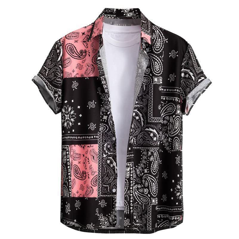 Men's Clothing Men's Shirt New Fashion Trend Short Sleeve Shirt 3D Digital Printing Holiday Printing_viptrois.com