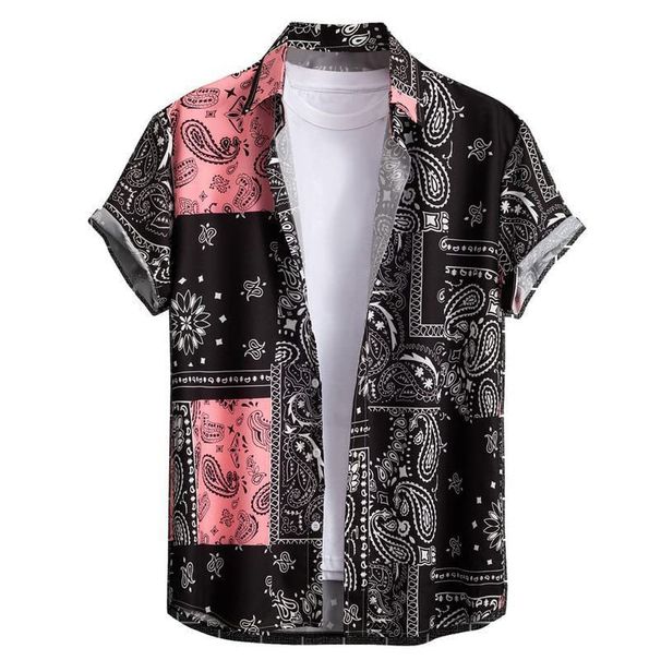 Men's Clothing Men's Shirt New Fashion Trend Short Sleeve Shirt 3D Digital Printing Holiday Printing_viptrois.com