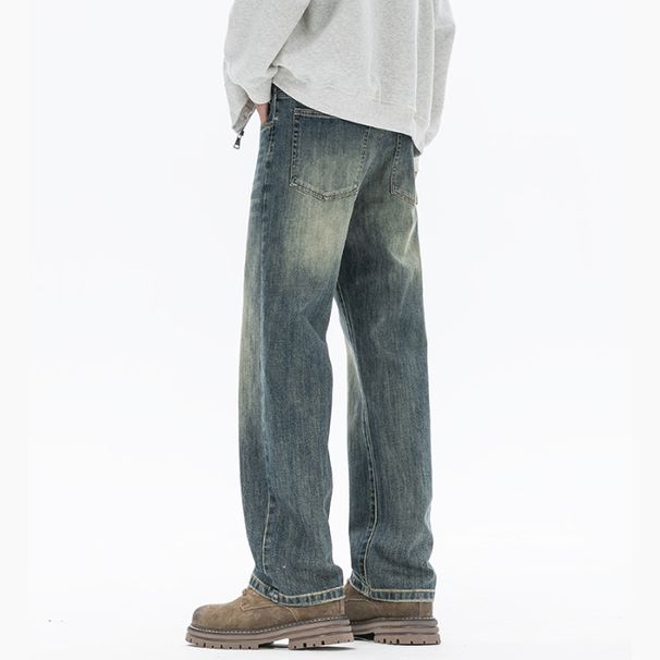 Cleanfit Elastic Autumn And Winter New Jeans Men's Fit Straight Tube Loose Enlarged Large Size Youth Middle Waist Trendy Rice Knowable Clothes_viptrois.com
