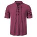 Men's Clothing Men's Stand Collar Long Sleeve Shirt Cotton Linen Henley Hippie Casual Beach Style For Formal & Casual_viptrois.com